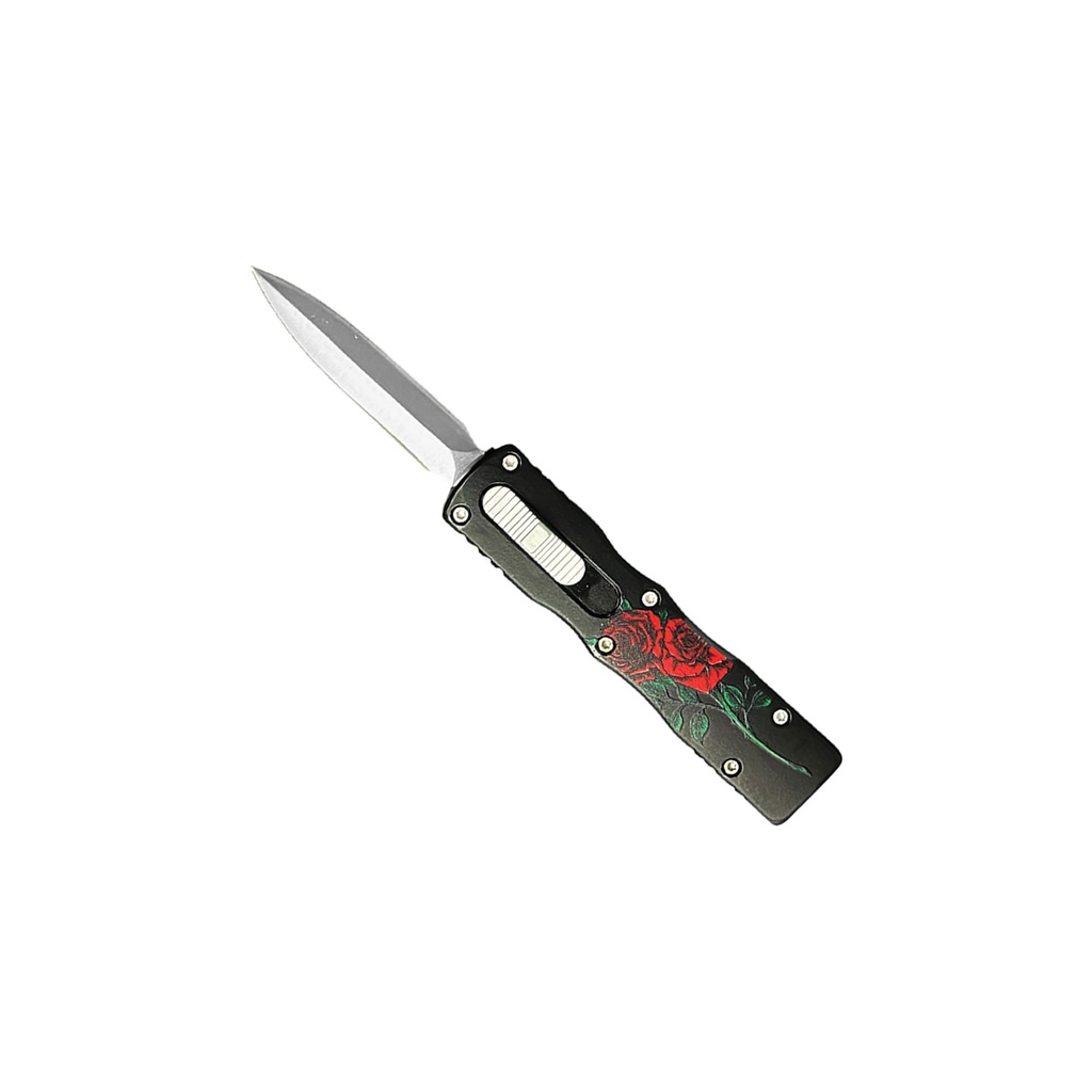 Midnight Rose Double-Action Mini OTF Knife - Matte Black