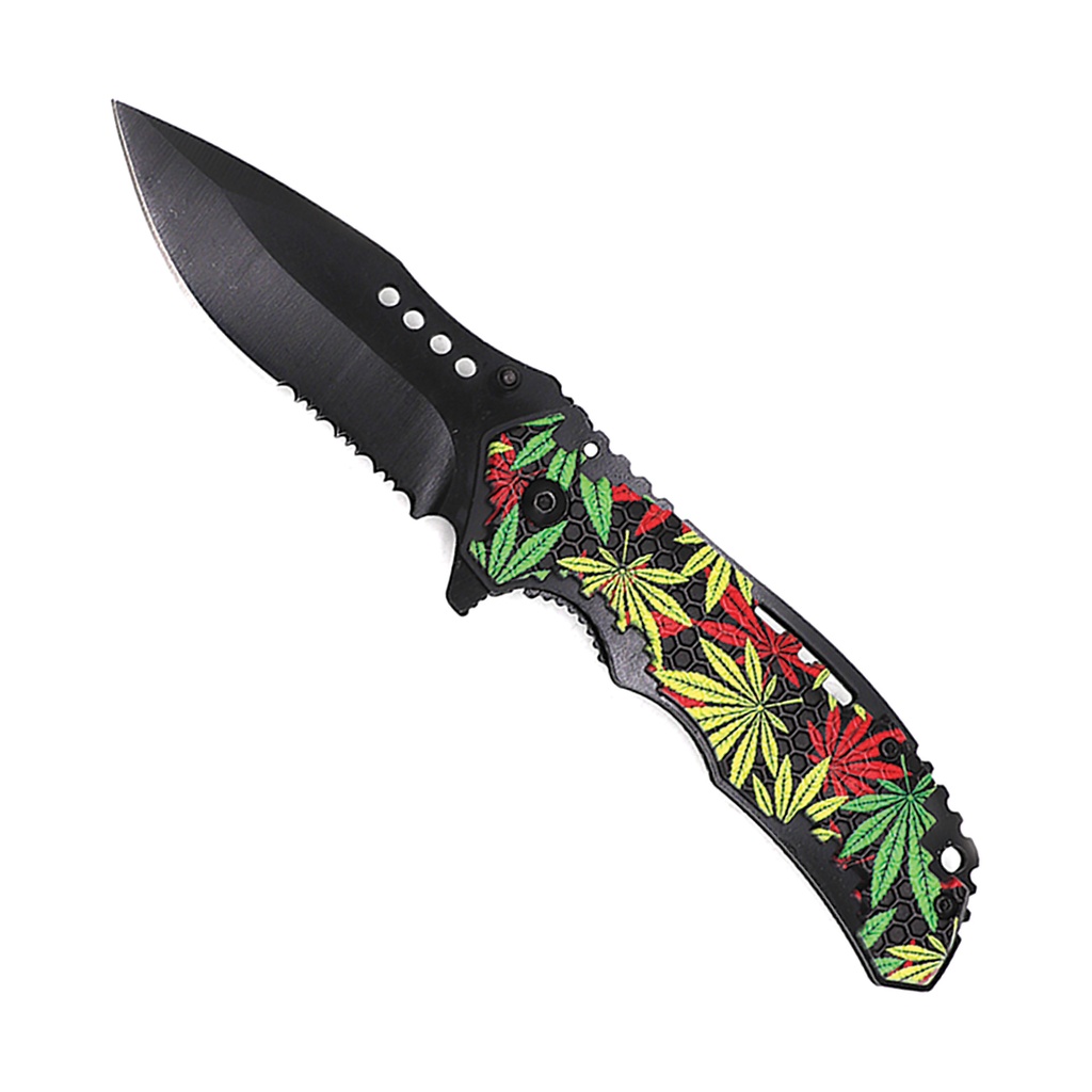 Leaf Spectrum Quick-Deploy Spring Assisted Knife - Black Aluminum