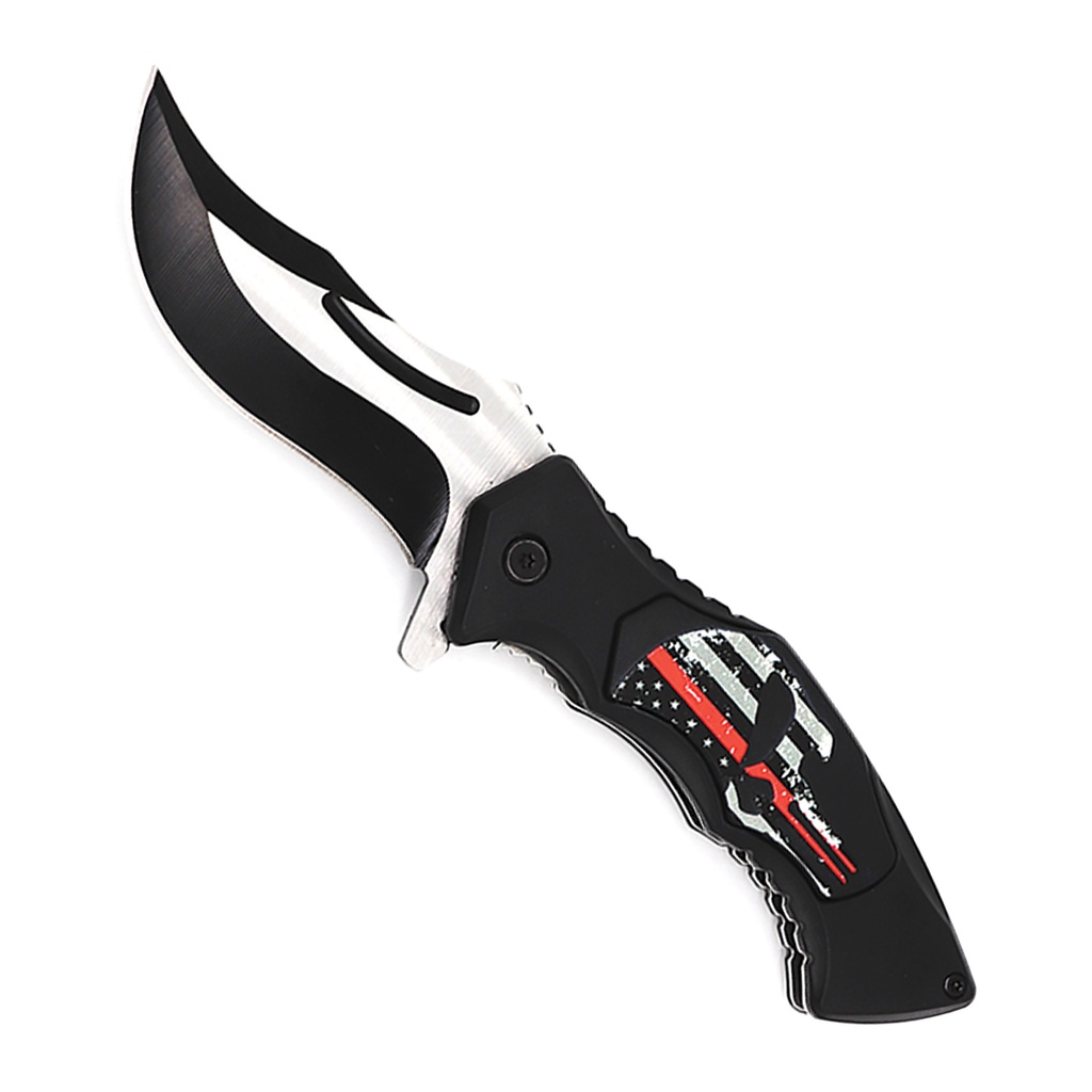Thin Red Oath Punisher Assisted Opening Knife - Red Line