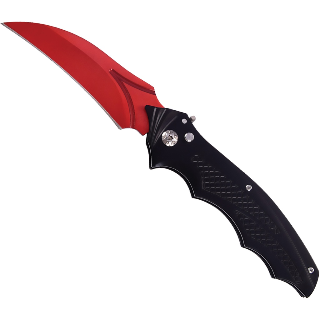 Blood Talon Quick-Deploy Hawkbill Automatic Knife - Crimson Blade
