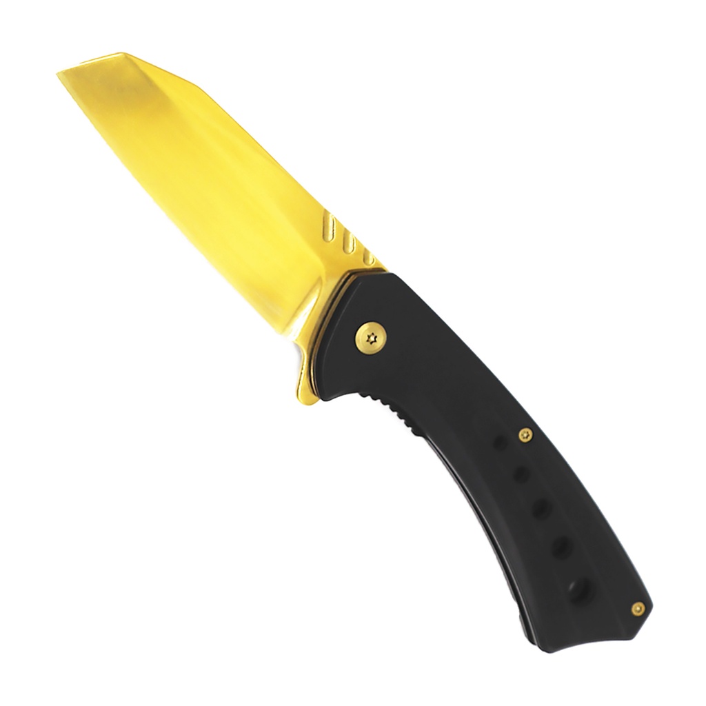 Solar Flare Quick-Deploy Tanto Spring-Assisted Knife - Gold