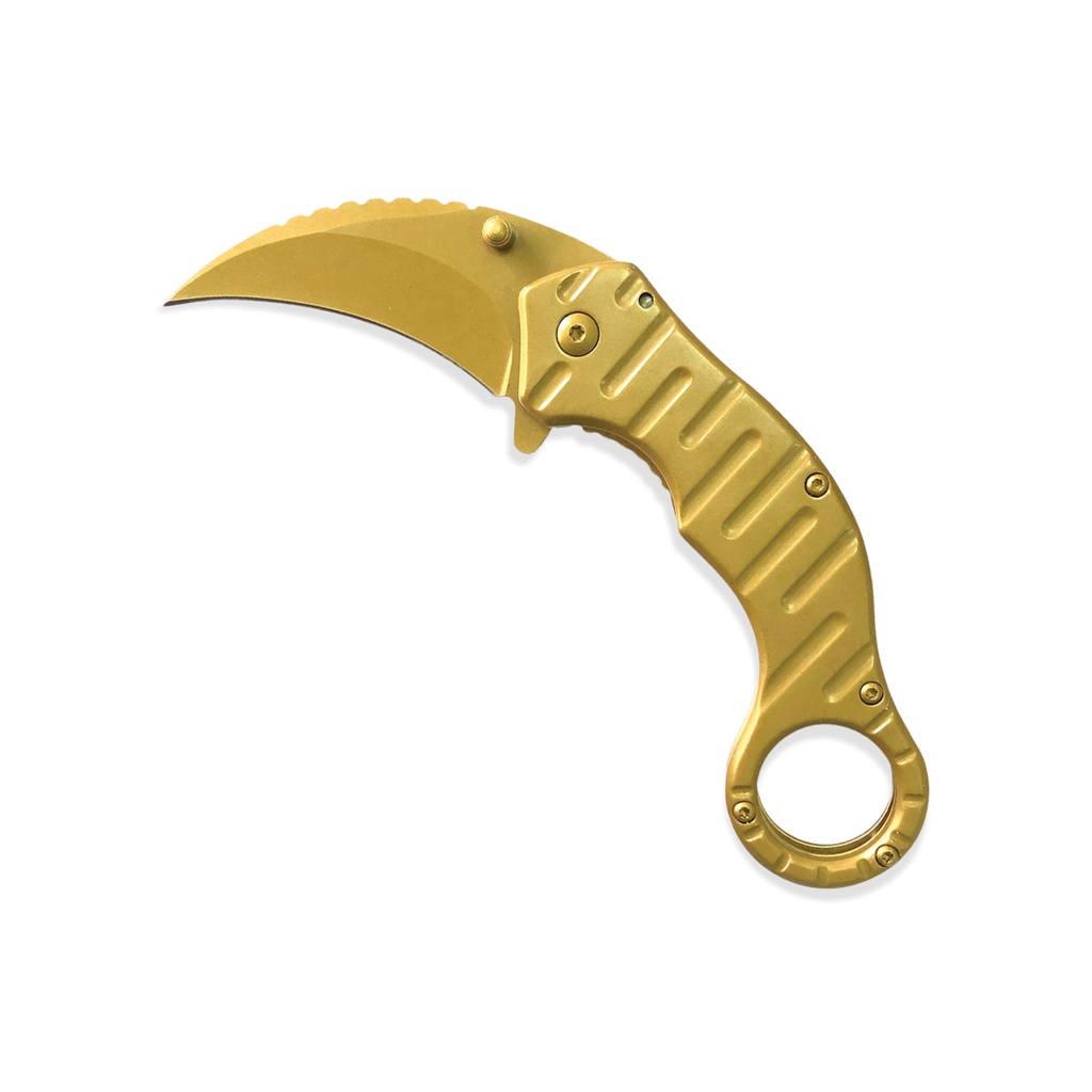 Aurora Claw EDC Spring-Assisted Karambit - Gold