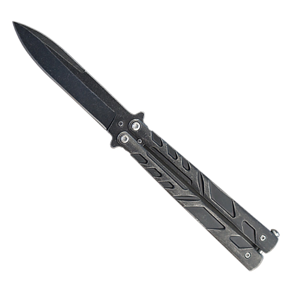 Monolith Zero-Glare Butterfly Knife - Stonewash Steel