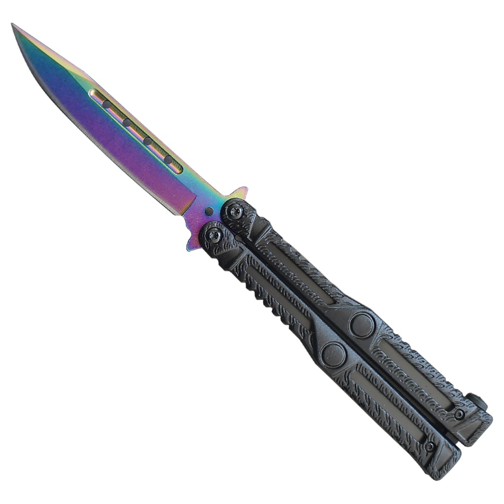 Aurora Flow Balanced Butterfly Knife - Black Aluminum