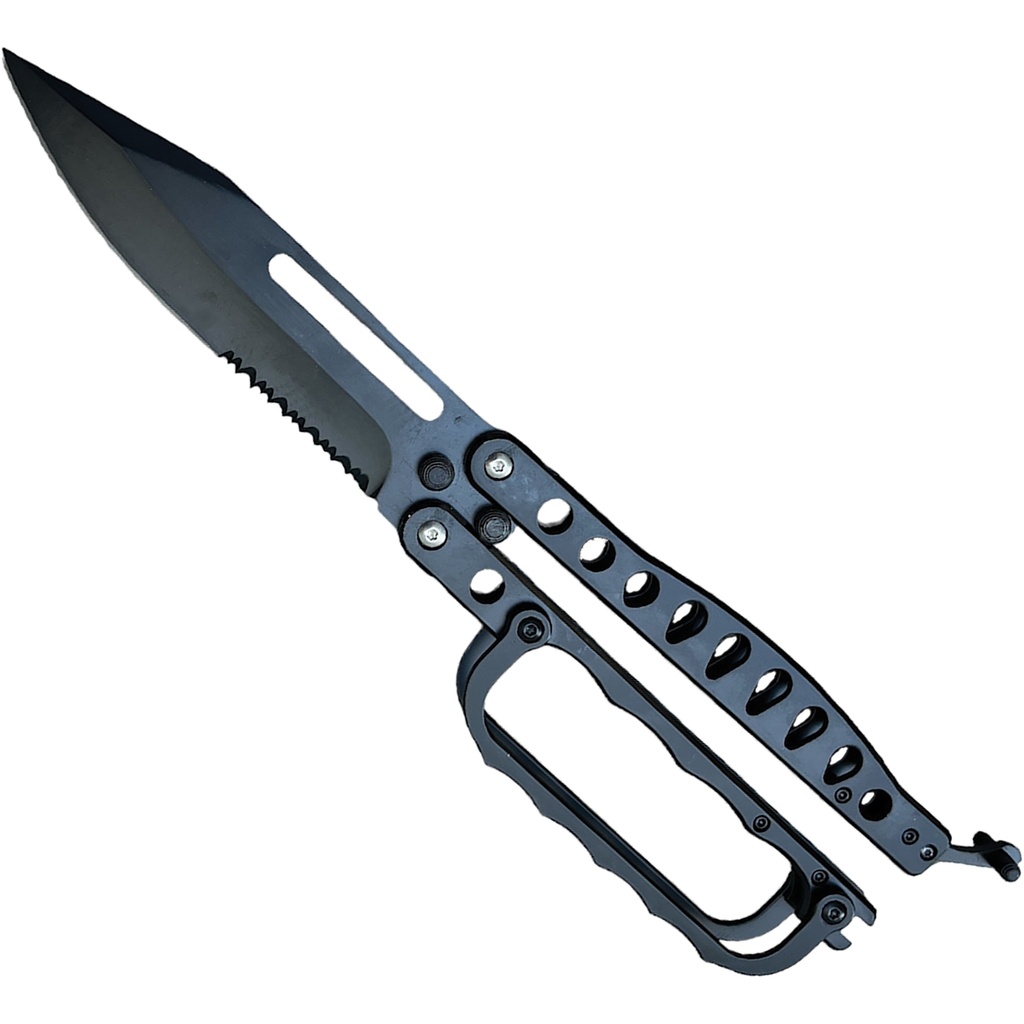 Handguard Safe-Flip Butterfly Knife - Matte Black