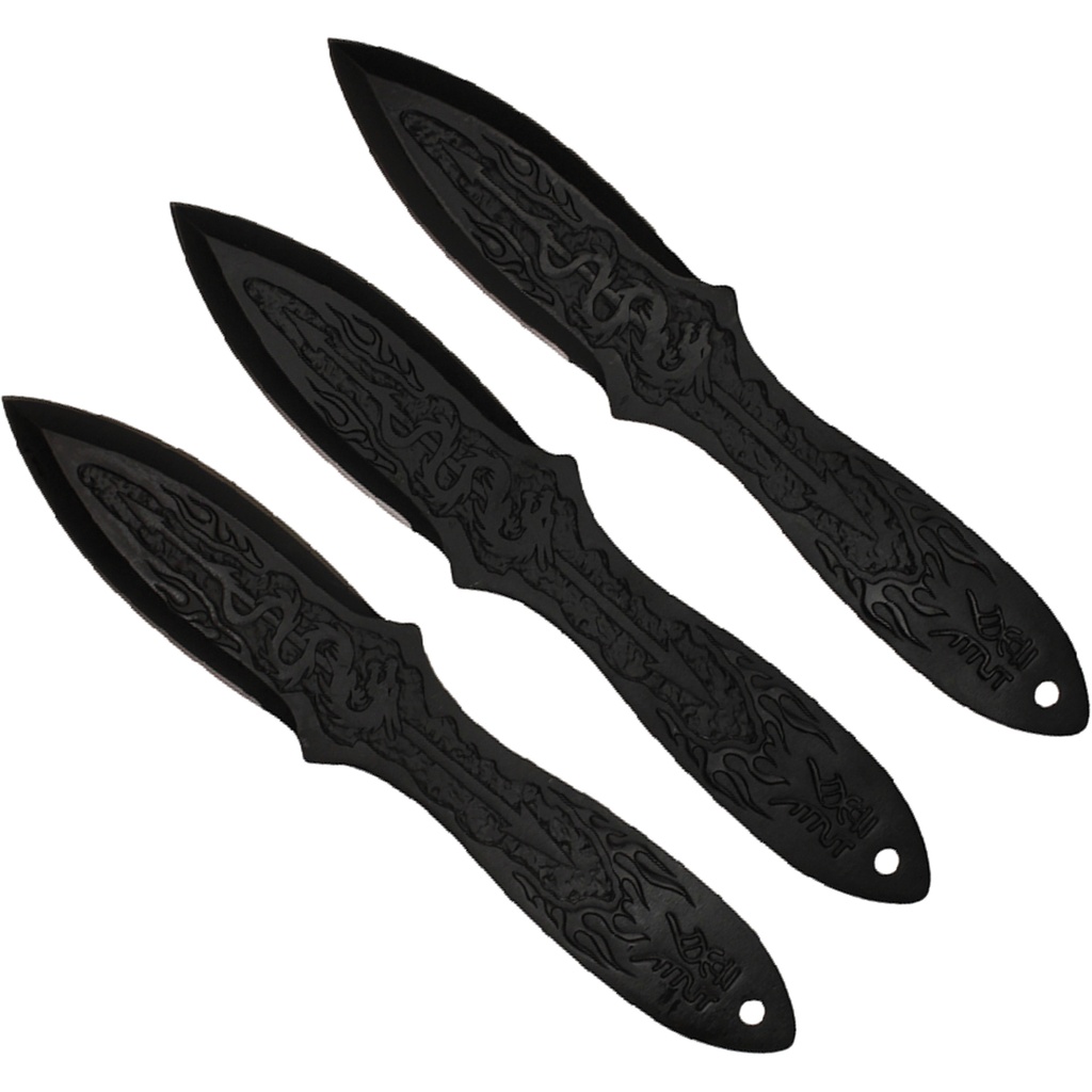 Dragonflight Triple-Balance Throwing Knife Set - Black Stainless