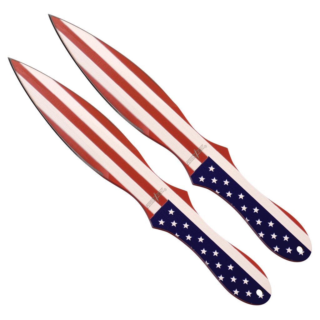 Stars & Stripes Balanced Throwing Knife Set - USA Flag