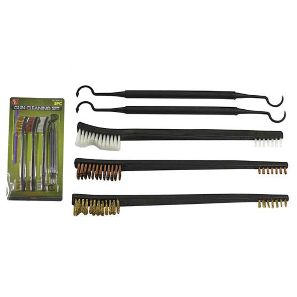 Tri‑Media Armorer Dual‑Ended Gun Cleaning Brush Set - Black Handle