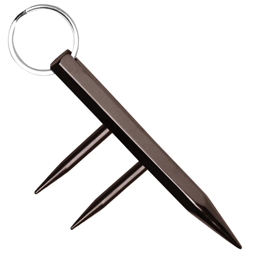 Stealth Bar Finger-Spike Kubaton Keychain - Midnight Black