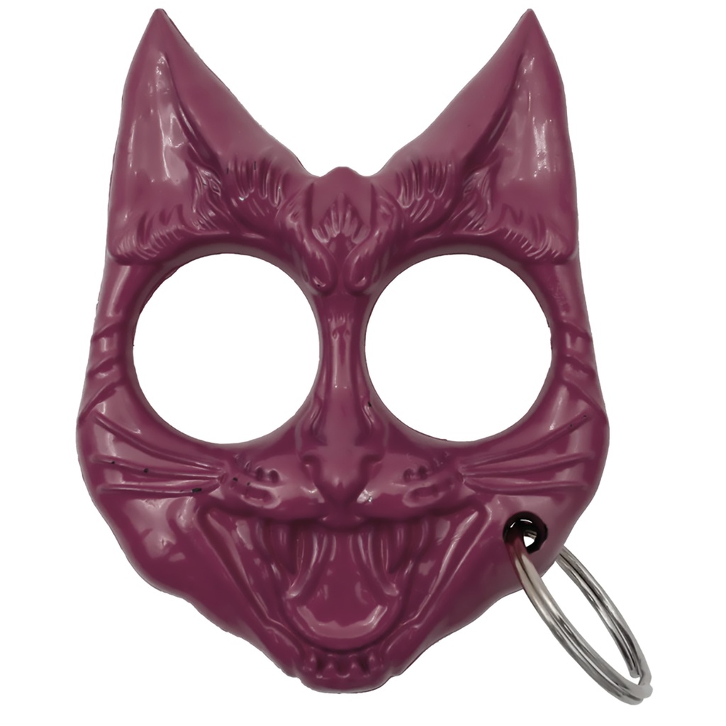 Feline Guardian Dual-Finger Self-Defense Keychain - Pink