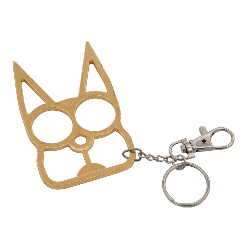 Feline Guardian Impact Self-Defense Keychain - Gold