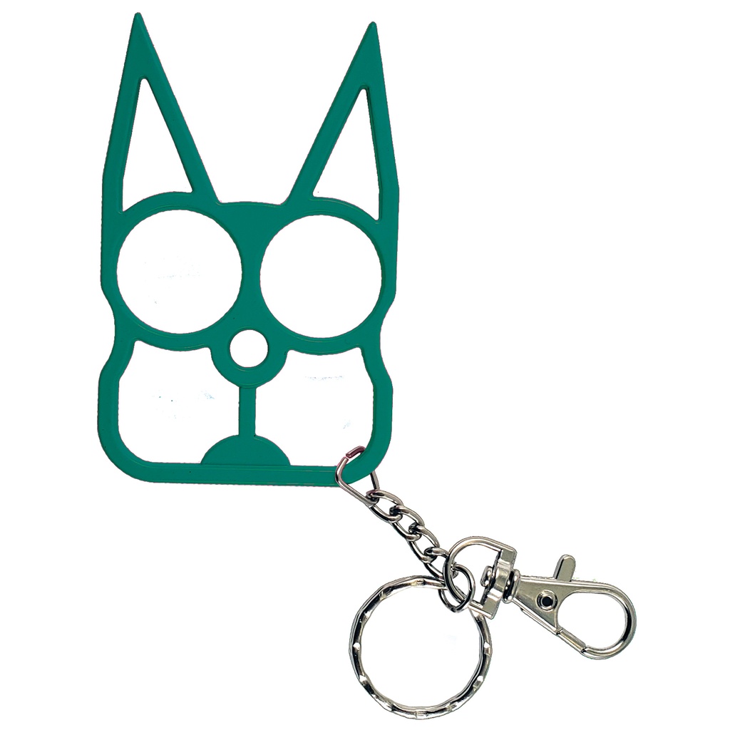 Alley Cat Palm-Guard Self-Defense Keychain - Teal Steel