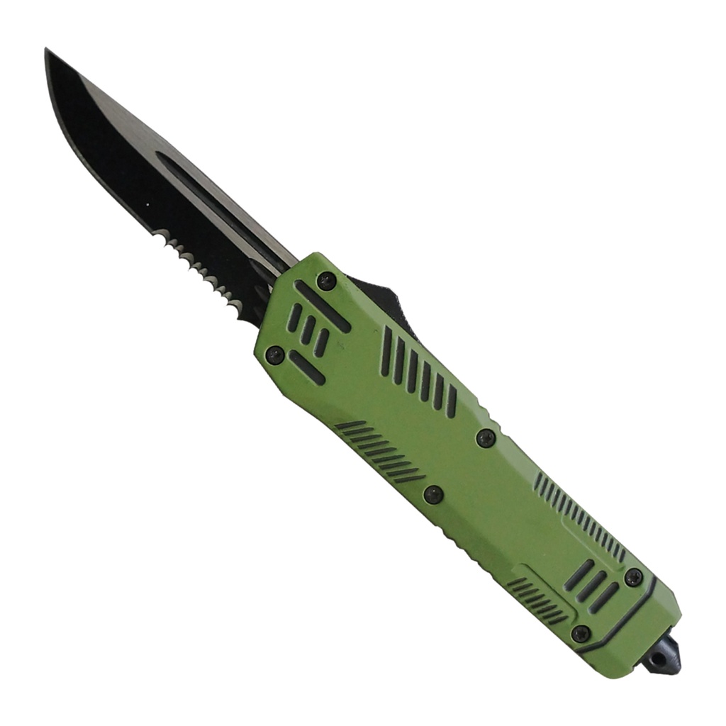 Android Signal Single-Action OTF Knife - Green Aluminum