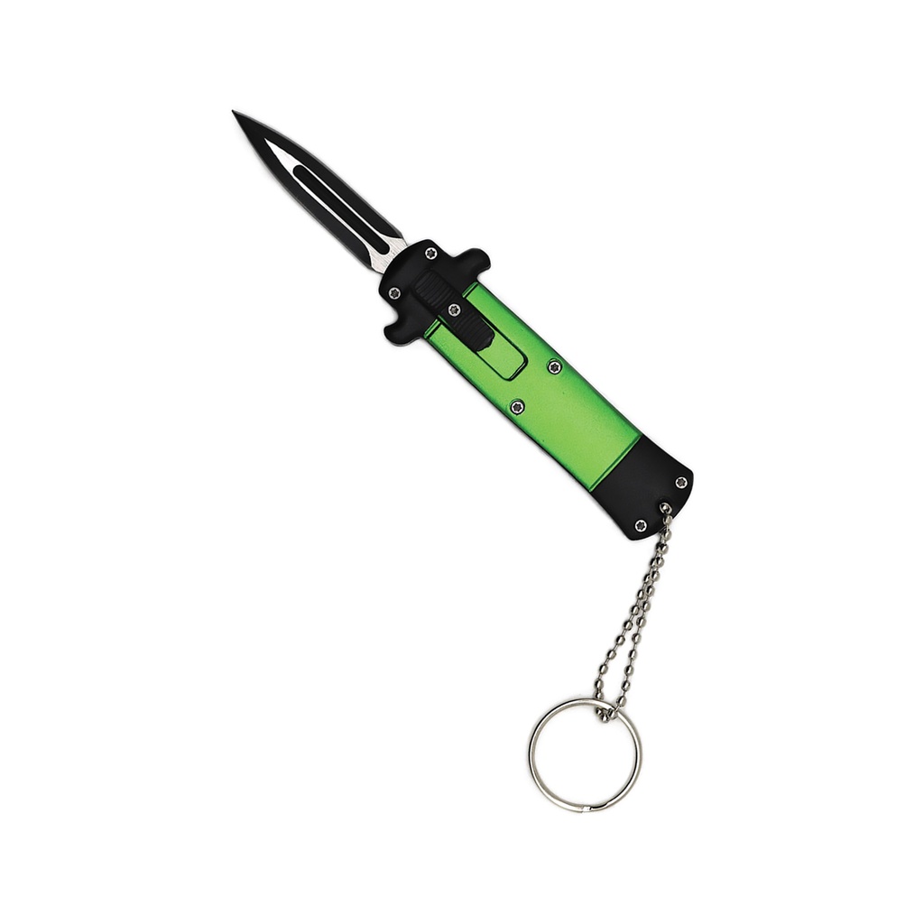 Ring-Ready Micro California Legal OTF Knife - Green Aluminum
