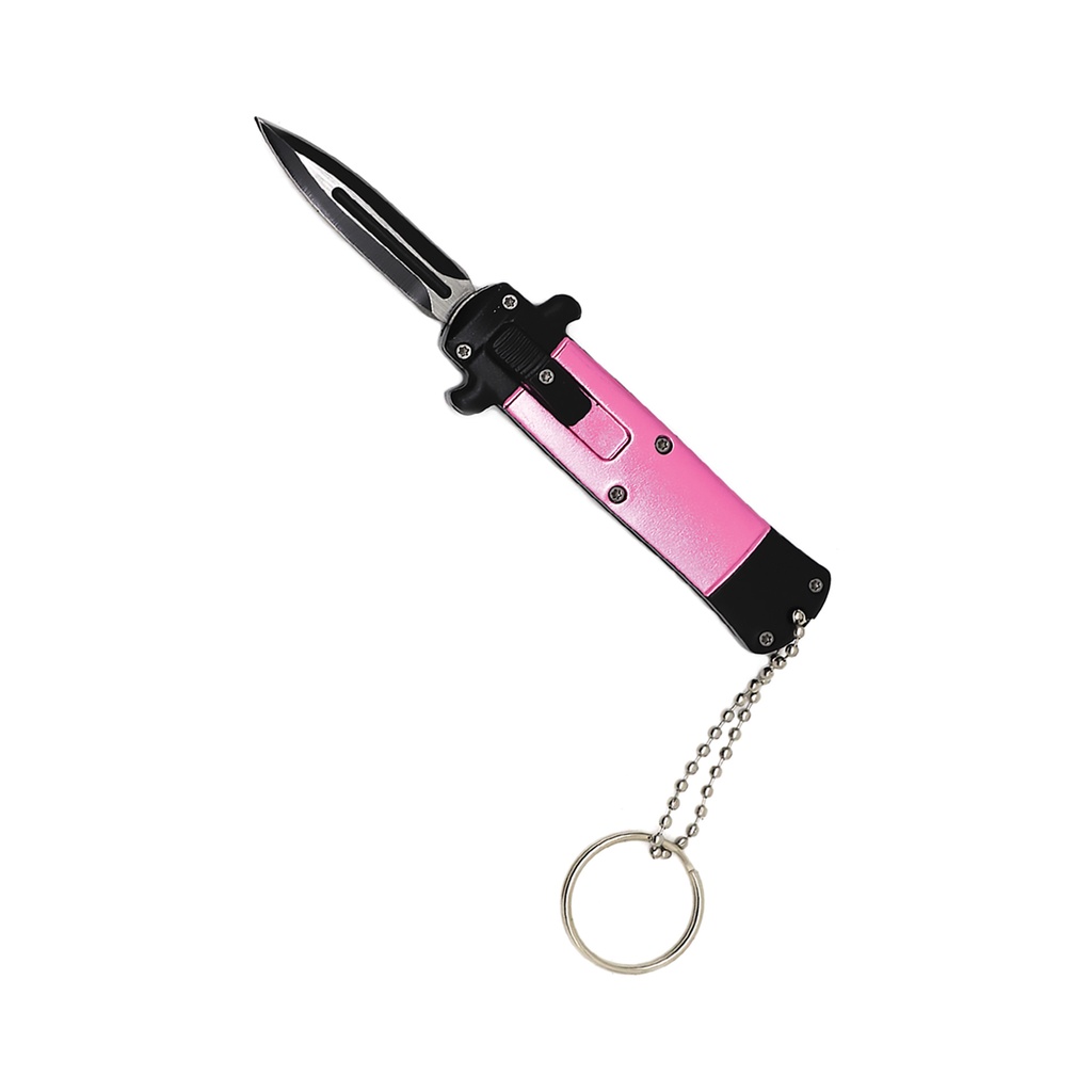 Keyring Quick-Deploy California Legal OTF Knife - Pink