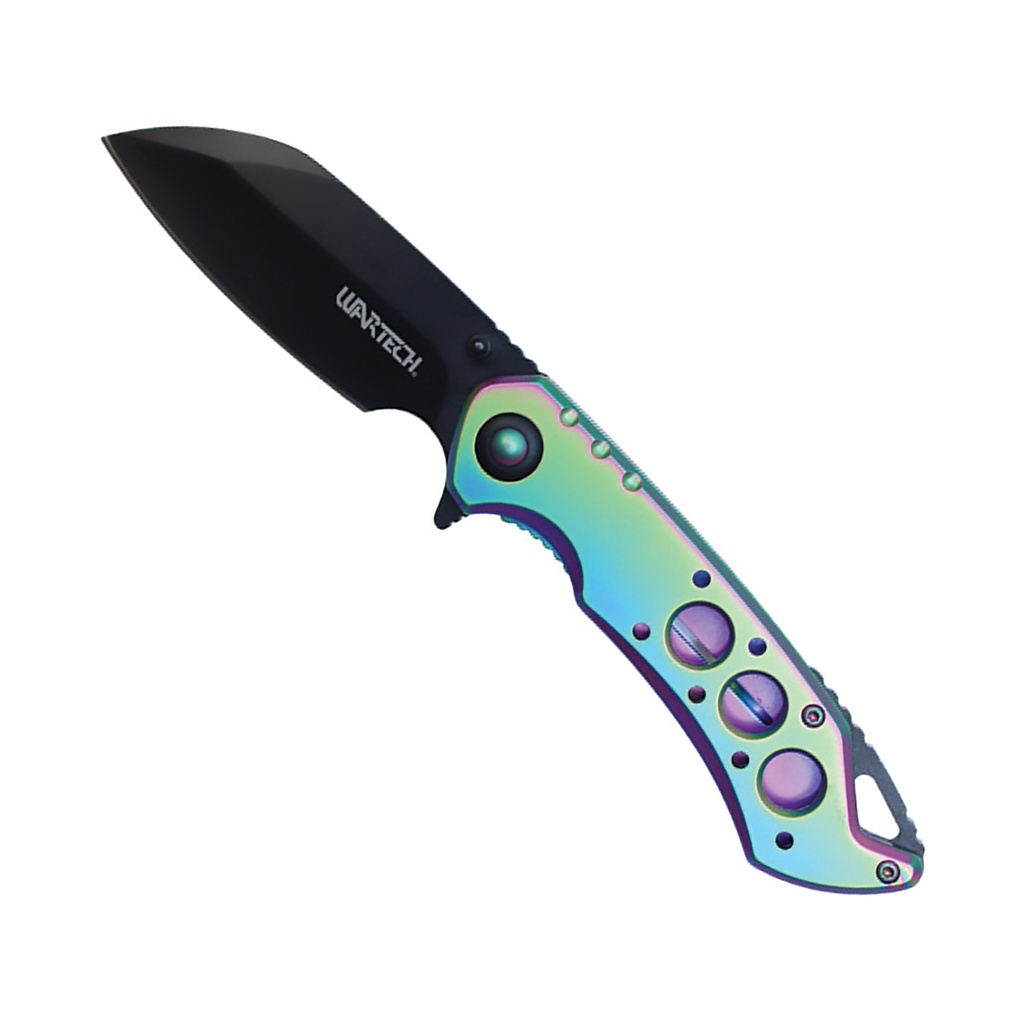 Cosmic Prism Rapid-Deploy Spring-Assisted Pocket Knife - Iridescent