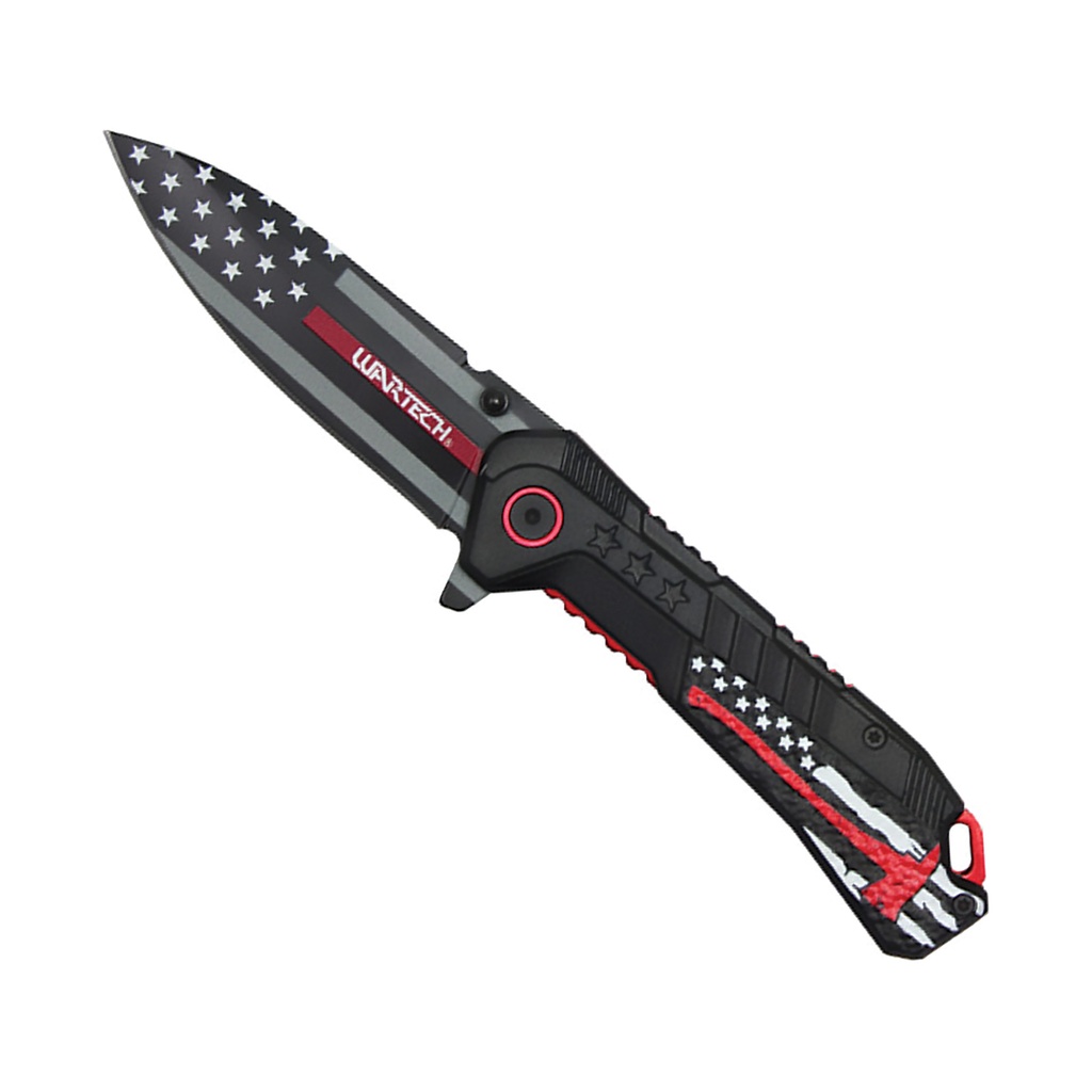 Thin Red Line Valor Assisted Opening Knife - Black Aluminum