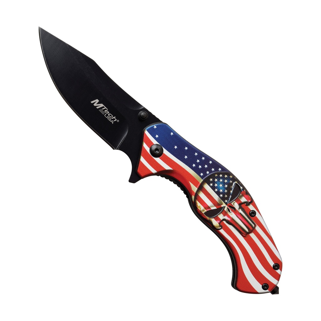 Stars & Stripes Rapid-Deploy Spring-Assisted Knife - Black Blade