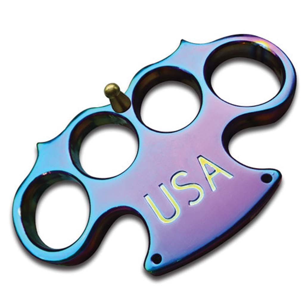 Patriot Spectrum Belt Buckle Paperweight Knuckles - Rainbow Metal