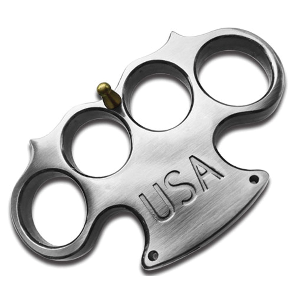 Patriot Grip USA Knuckle Paperweight - Silver Metal