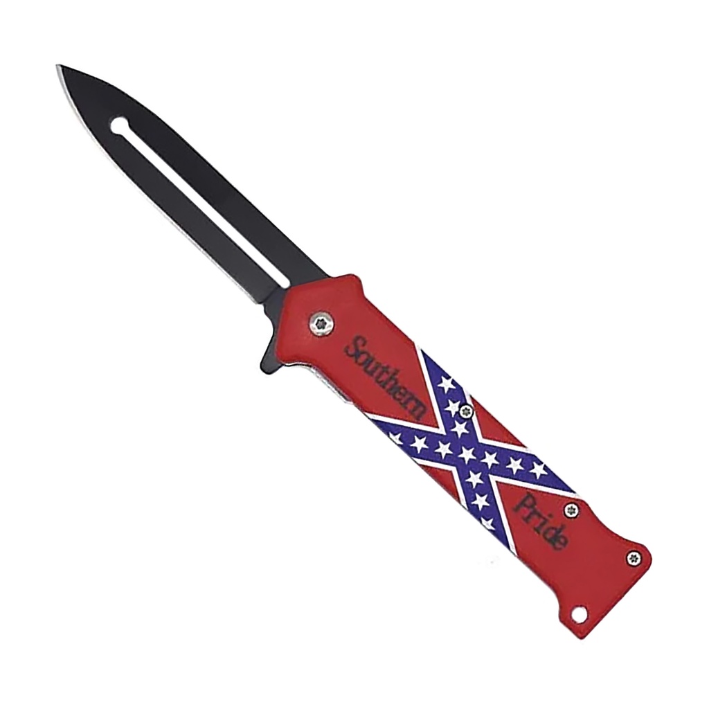 Rebel Heritage Flipper Assisted Opening Knife - Southern Pride Red