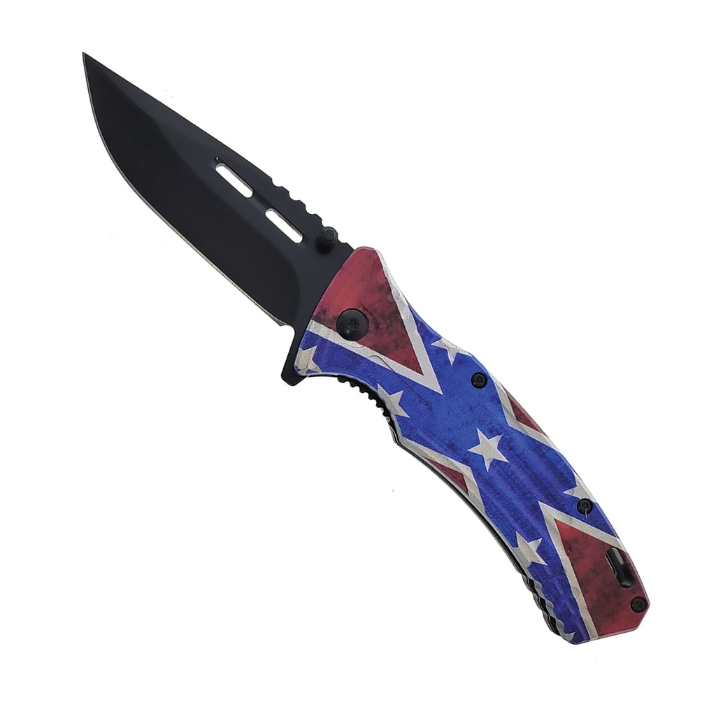 Rebel Clash Assisted Tactical Knife - Confederate Flag