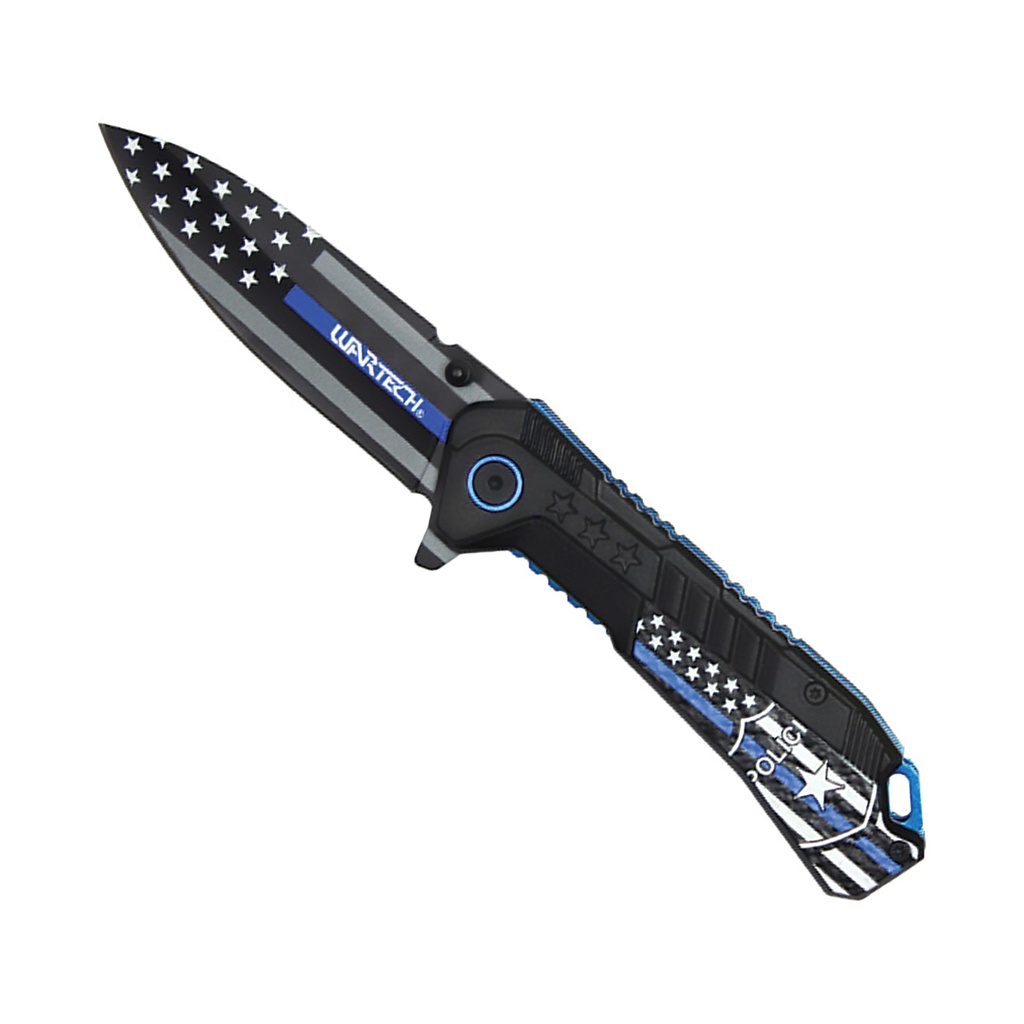 Blue Line Duty Tribute Assisted Opening Knife - Black Aluminum