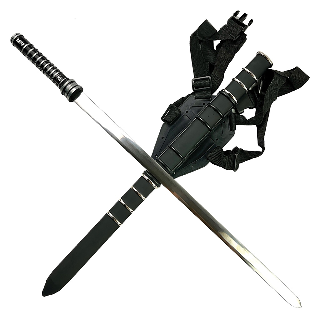 Backline Shadow Tactical Sword Harness-Carry - Black & Silver