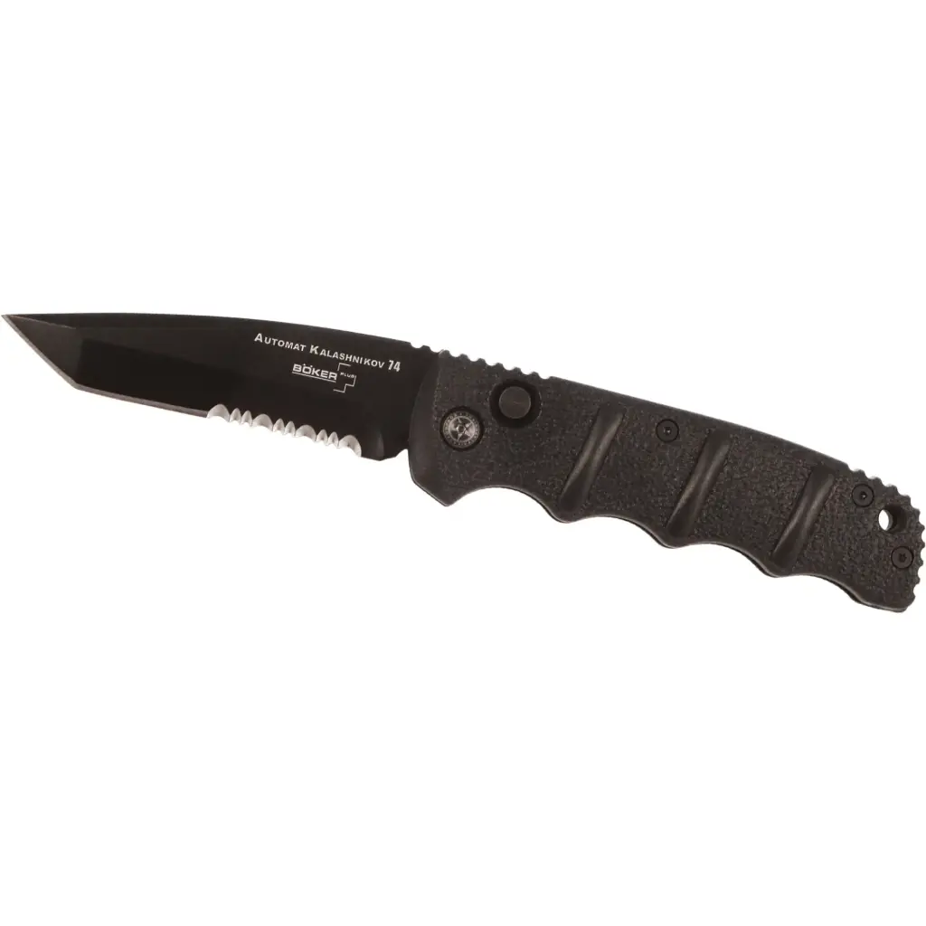 Kalashnikov Legacy Tactical Automatic Knife - Black Serrated Tanto