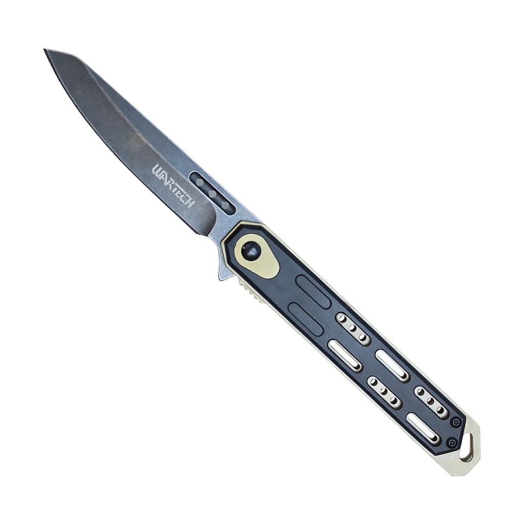 Skeleton Edge Trailblazer Spring-Assisted Knife - Black Gold Steel