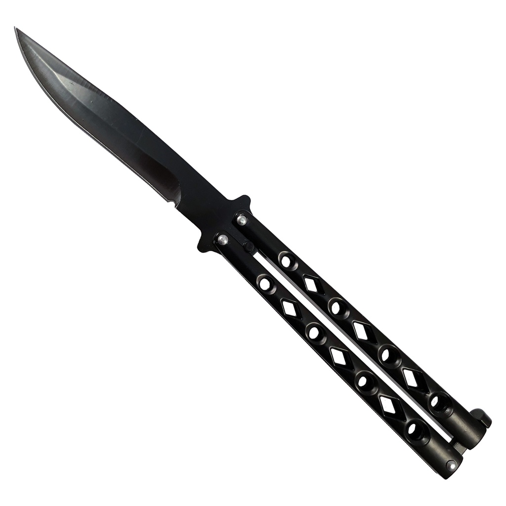 Shadow Geometry Tactical Butterfly Knife - Black Steel