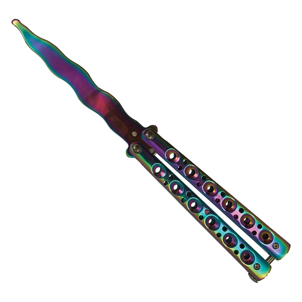 Velocity Arc Six-Hole Balisong Trainer - Rainbow Finish