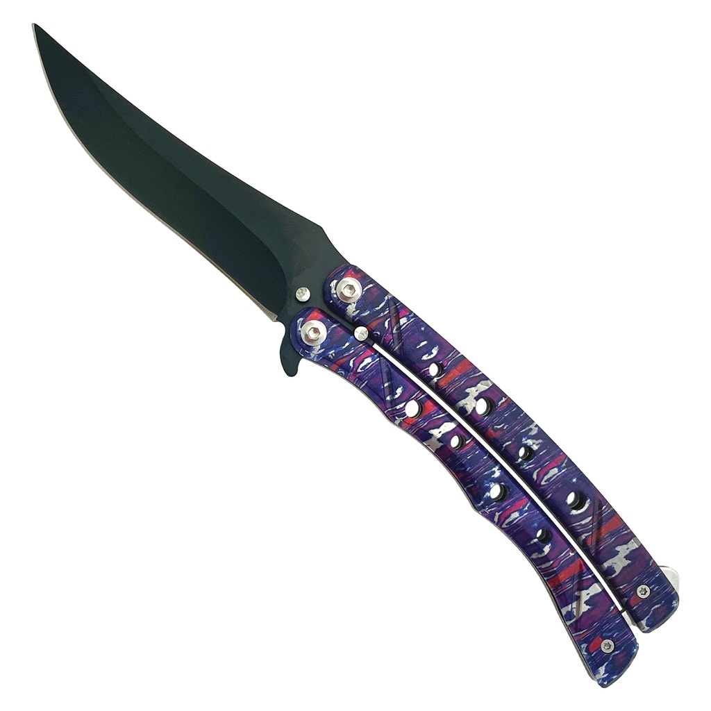 Rave Mirage Upswept Butterfly Knife - Psychedelic Steel