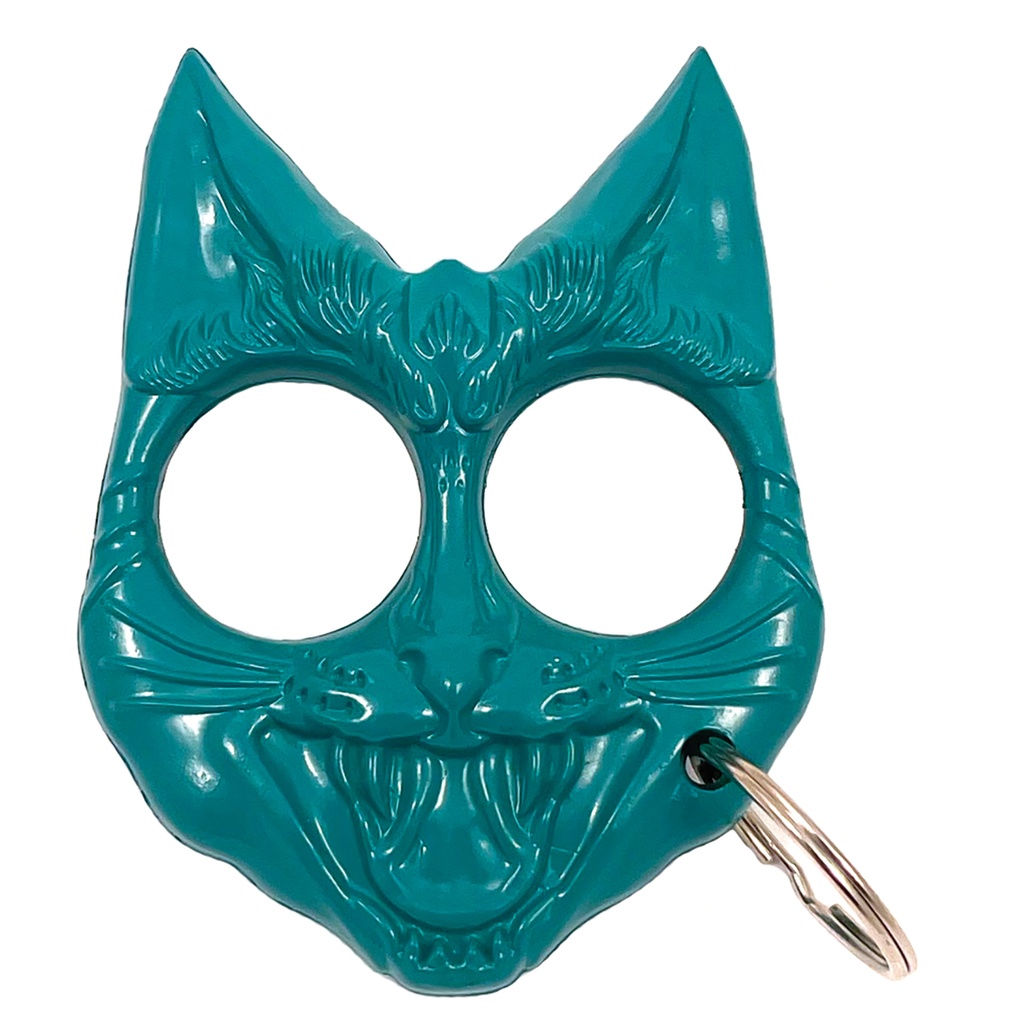 Kitty Kat Defense Keychain - Teal