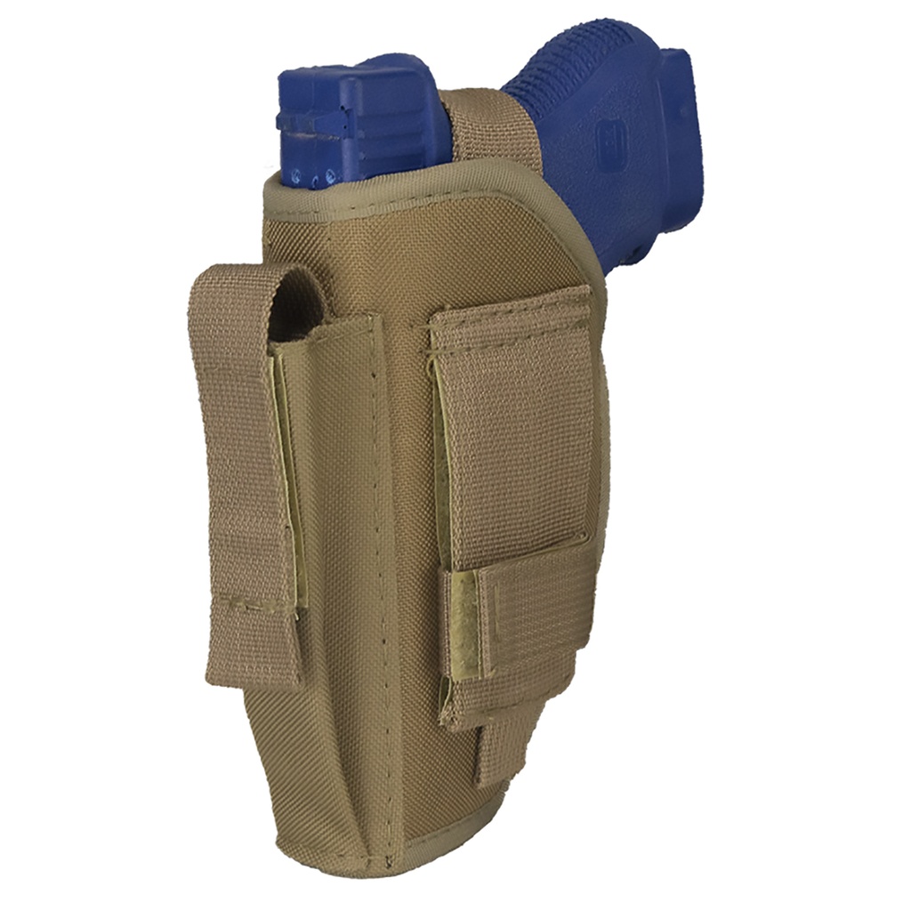 Belt Holster with Mag Pouch - Right Hand - Full To Sub-Compact Semi Auto Size - Tan