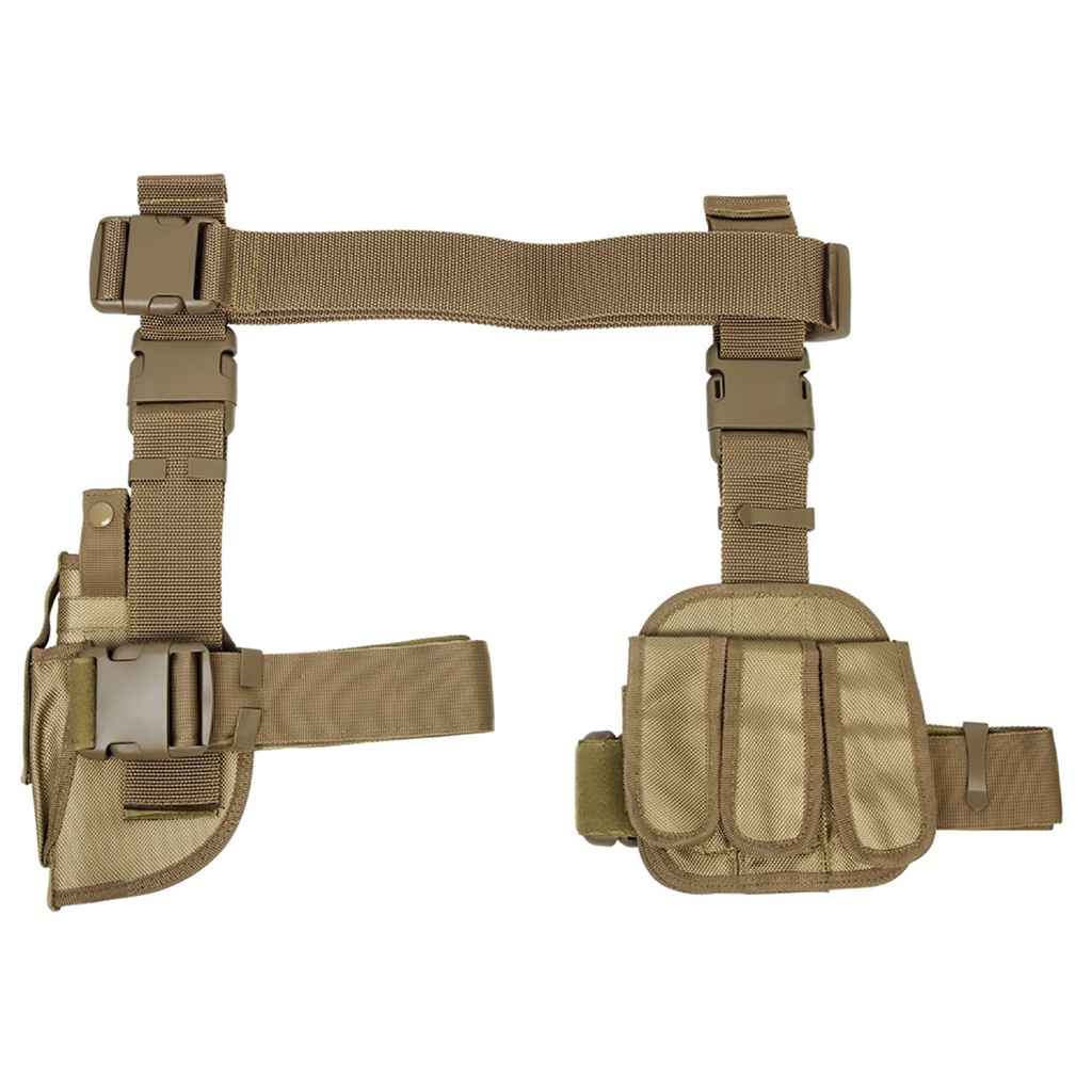 Belt with Drop Leg Holster and Mag Holster - Coyote