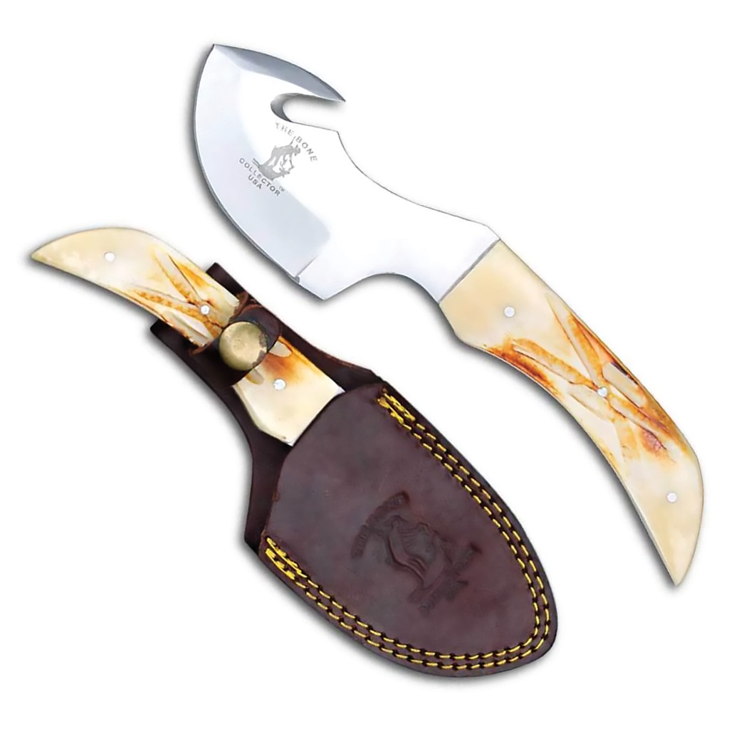 Heritage Field-Ready Skinning Knife with Gut Hook - Bone Handle