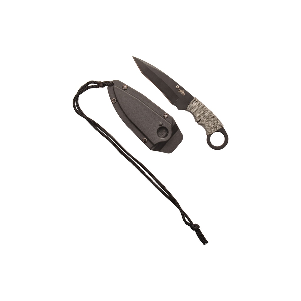Shadow Cord Neck Tactical Fixed Blade Knife - Grey Wrap