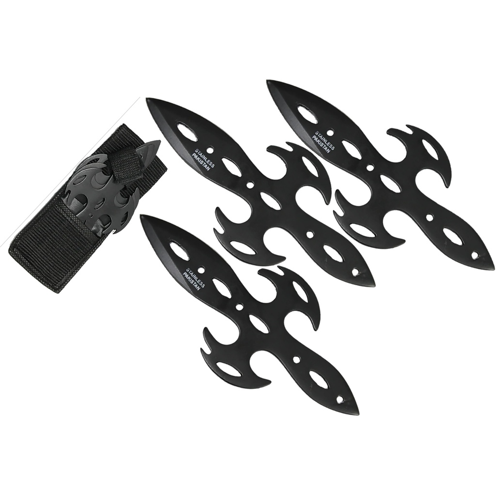 Shadow Warrior Triple-Set Throwing Knives - Black Steel