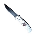 Hardline Monochrome Quick-Deploy Automatic Knife - Silver