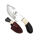 Trailbone Precision Gut Hook Hunting Knife - Bone & Black Pakkawood