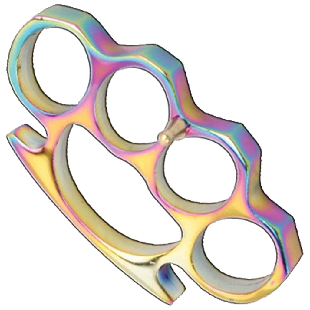 Prism Arc Belt-Buckle Brass Knuckles - Rainbow Titanium