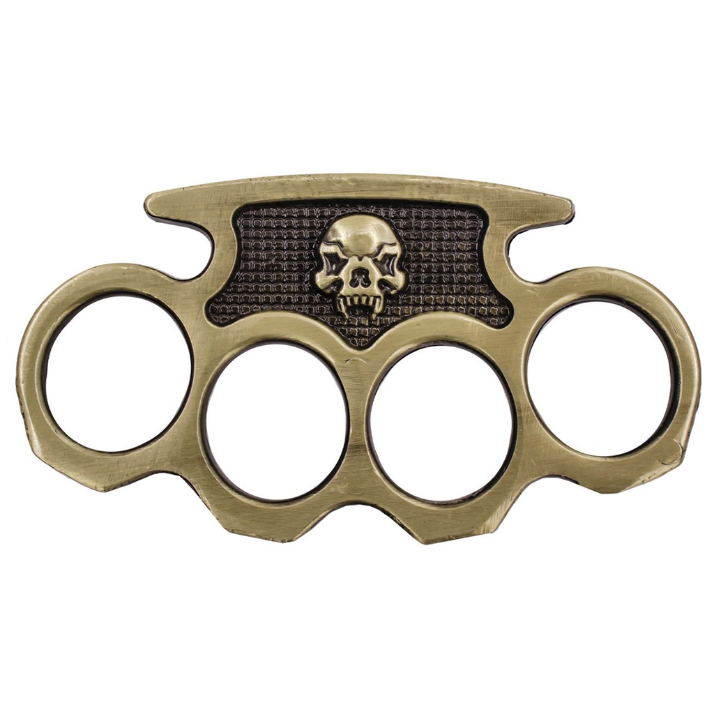 Outlaw Relic Skull Brass Knuckle - Antique Brass