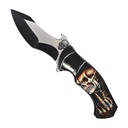 Rebel Signal Skull Flipper Spring-Assisted Knife - Black Nylon Fiber