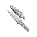 Silver Serenade Engraved Boot Knife - Ornate Silver