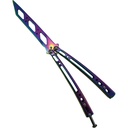 Prism Flow Tanto Balance Butterfly Knife Trainer - Rainbow