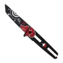 Crimson Cloud Tanto Flipper Spring Assisted Knife - Midnight Black