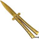 Cross Spear Balanced Balisong Trainer - Gold Steel