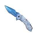 Dragon Crest Quick-Thumb Folding Pocket Knife - Blue Titanium