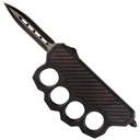 Knuckle-Guard Front-Button OTF Knife - Carbon Fiber